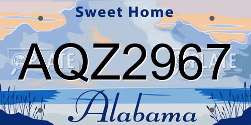 AQZ2967 Alabama License Plate
