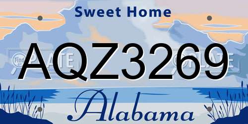 AQZ3269 Alabama License Plate