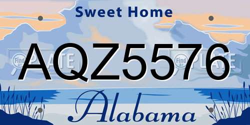 AQZ5576 Alabama License Plate