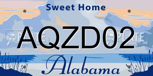 AQZD02 Alabama License Plate