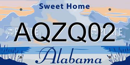 AQZQ02 Alabama License Plate