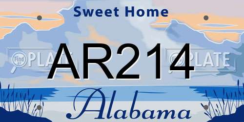 AR214 Alabama License Plate