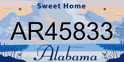 AR45833 Alabama License Plate