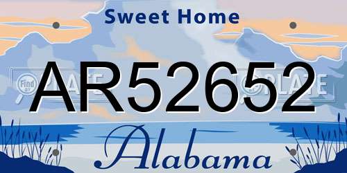 AR52652 Alabama License Plate