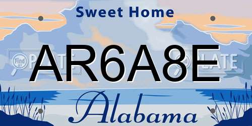 AR6A8E Alabama License Plate