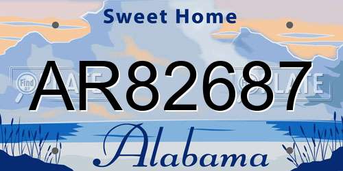AR82687 Alabama License Plate