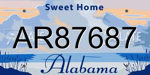 AR87687 Alabama License Plate