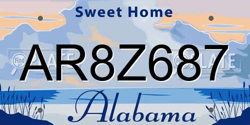 AR8Z687 Alabama License Plate