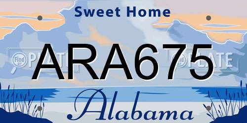 ARA675 Alabama License Plate