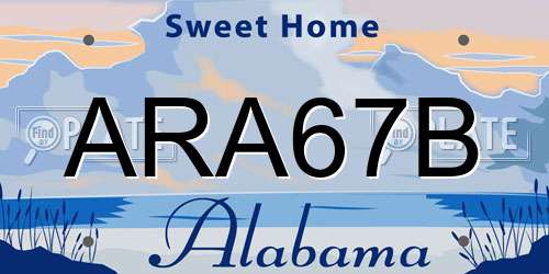 ARA67B Alabama License Plate