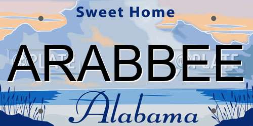 ARABBEE Alabama License Plate