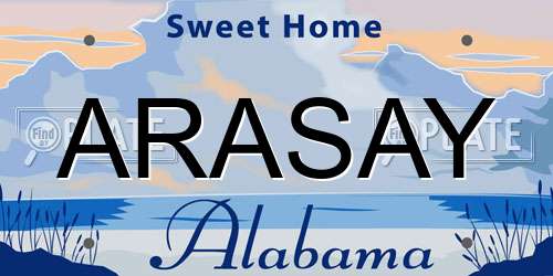 ARASAY Alabama License Plate