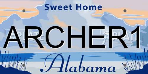 ARCHER1 Alabama License Plate