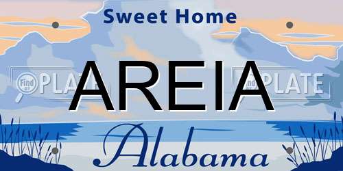 AREIA Alabama License Plate