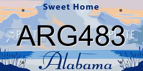 ARG483 Alabama License Plate