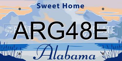 ARG48E Alabama License Plate