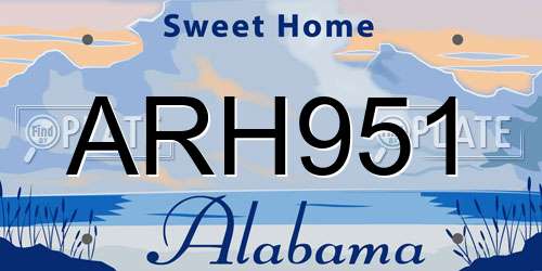 ARH951 Alabama License Plate