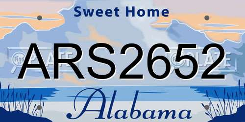 ARS2652 Alabama License Plate
