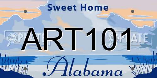 ART101 Alabama License Plate