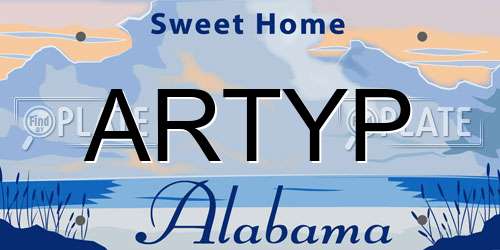 ARTYP Alabama License Plate