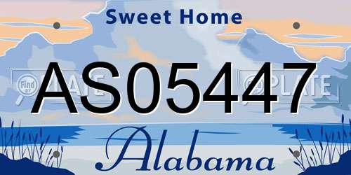 AS05447 Alabama License Plate