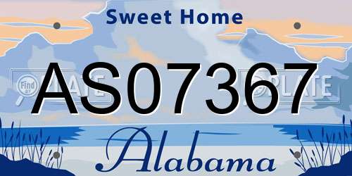 AS07367 Alabama License Plate
