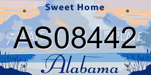 AS08442 Alabama License Plate