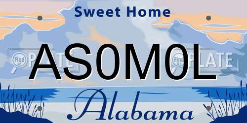 AS0M0L Alabama License Plate
