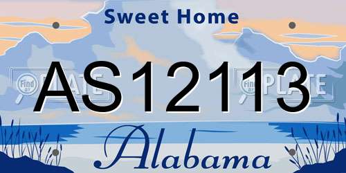AS12113 Alabama License Plate