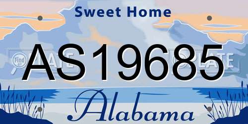 AS19685 Alabama License Plate