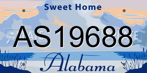 AS19688 Alabama License Plate