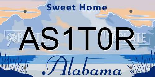AS1T0R Alabama License Plate