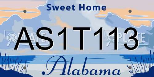 AS1T113 Alabama License Plate