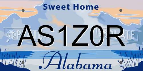 AS1Z0R Alabama License Plate