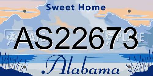 AS22673 Alabama License Plate