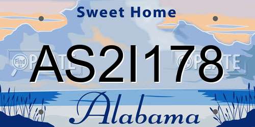 AS2I178 Alabama License Plate
