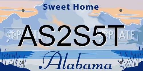 AS2S5T Alabama License Plate