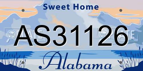 AS31126 Alabama License Plate
