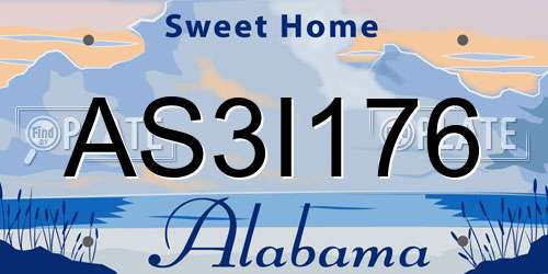 AS3I176 Alabama License Plate