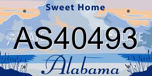 AS40493 Alabama License Plate