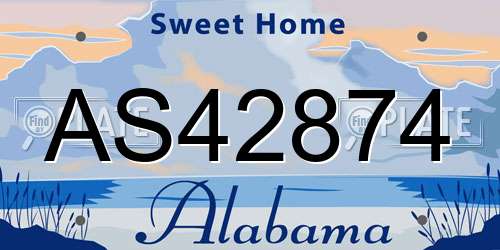 AS42874 Alabama License Plate