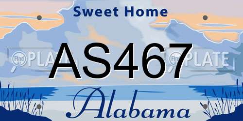 AS467 Alabama License Plate