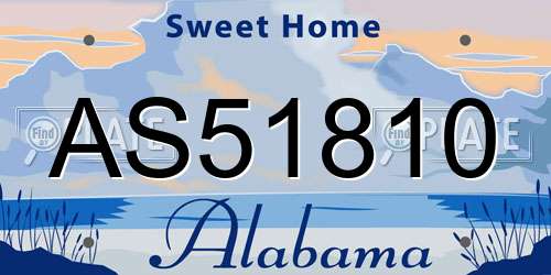AS51810 Alabama License Plate
