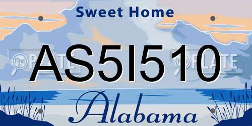 AS5I510 Alabama License Plate