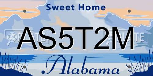 AS5T2M Alabama License Plate