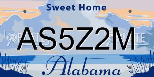 AS5Z2M Alabama License Plate