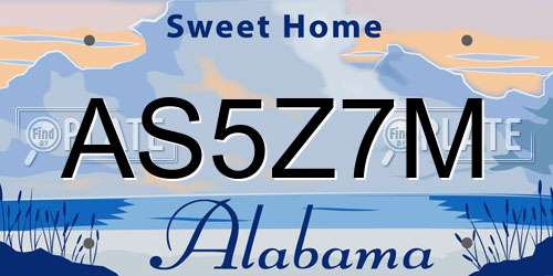 AS5Z7M Alabama License Plate