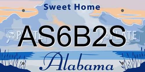 AS6B2S Alabama License Plate