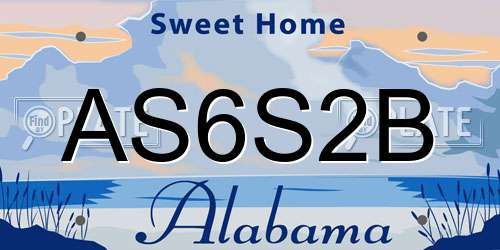 AS6S2B Alabama License Plate