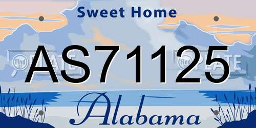 AS71125 Alabama License Plate